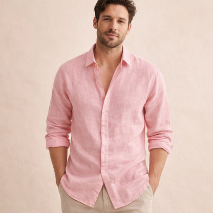 Men's Cotton Linen Beach Shirt