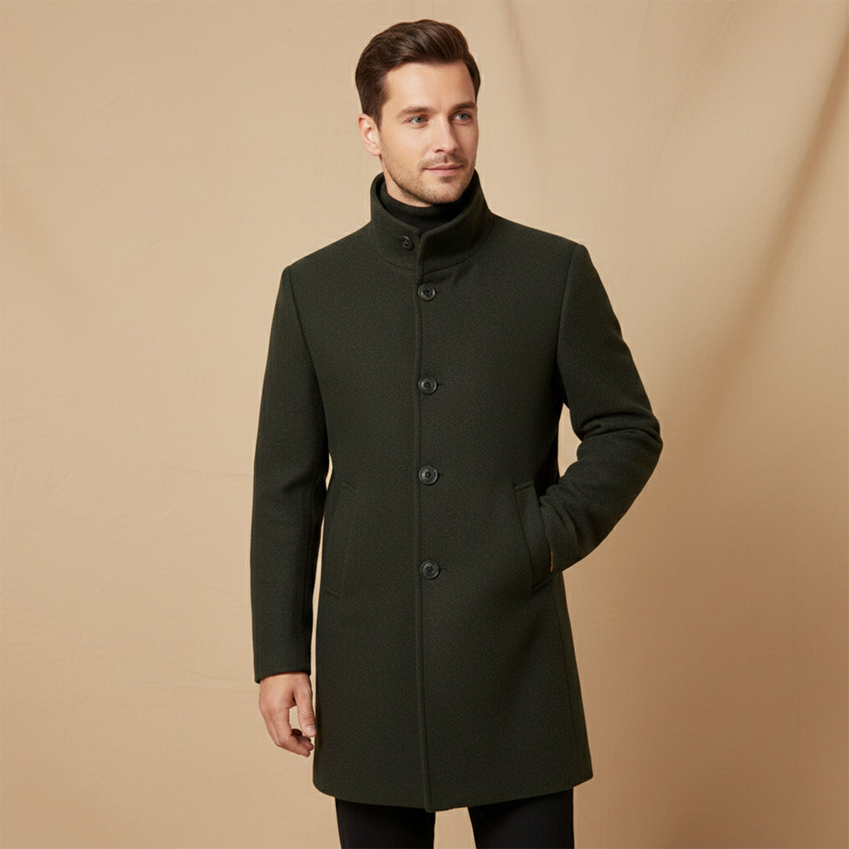 Men's Wool Blend Overcoat Smart Casual
