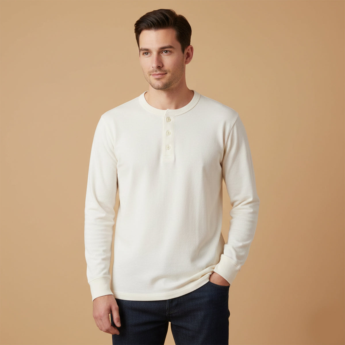 Men's Classic Cotton Henley Shirt
