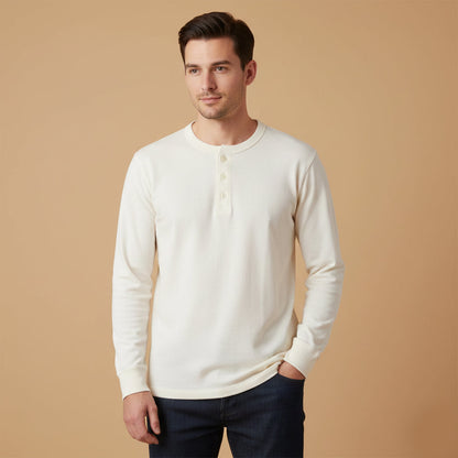 Men's Classic Cotton Henley Shirt