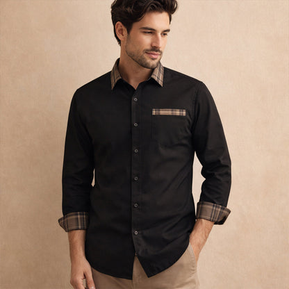Men's Plaid Dress Shirt Casual Button Up