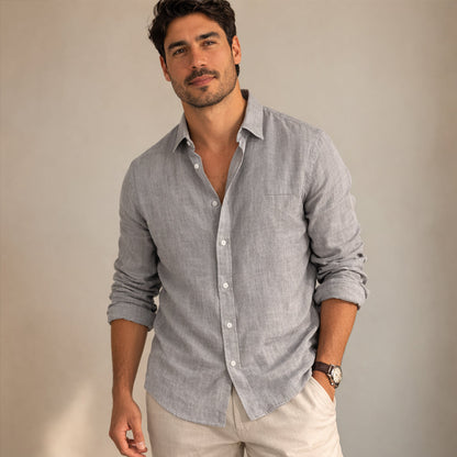 Men's Cotton Linen Beach Shirt