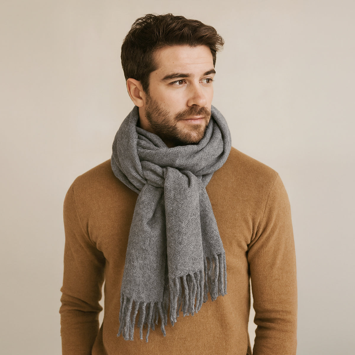 Men's Cashmere Merino Scarf Gray