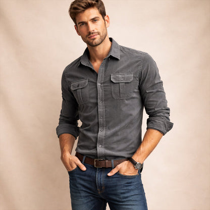 Norwick Men's Corduroy Button Down Shirt