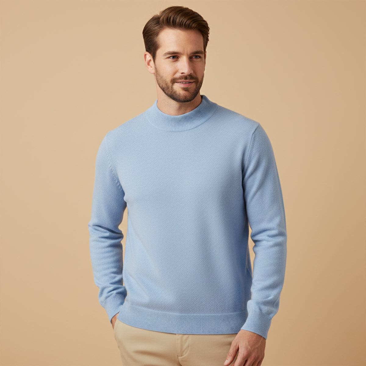 Men's Mock Neck Knit Sweater