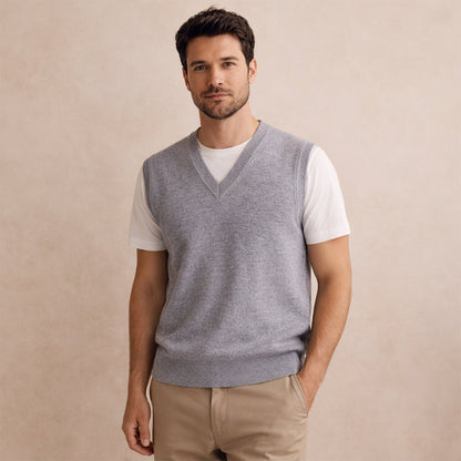 Men's V Neck Sleeveless Knit Vest
