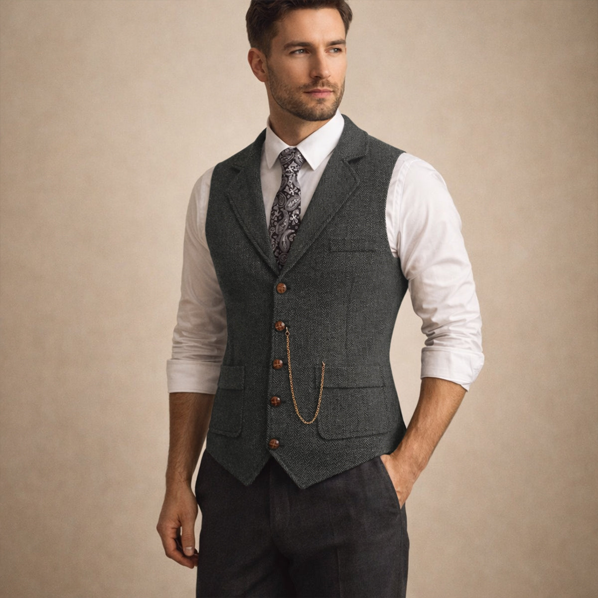 Men's Classic Tweed Waistcoat