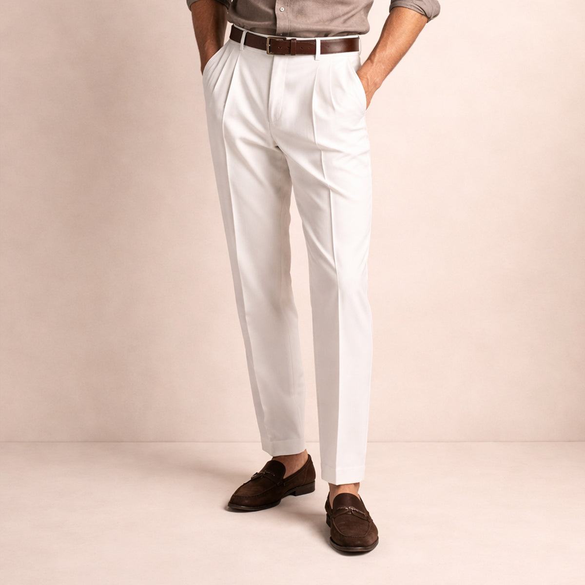 Men's Classic Pleated Tailored Pants