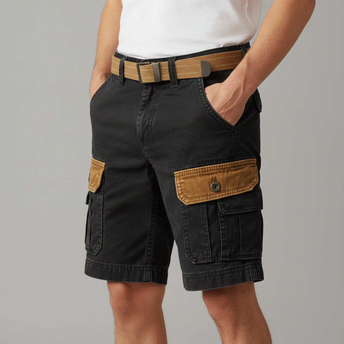 Brixton Men's Cargo Shorts Vintage Style Cotton