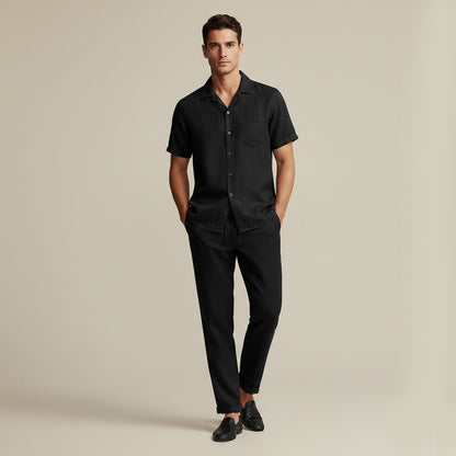 Men's Linen Beach Shirt Pants Set Lightweight