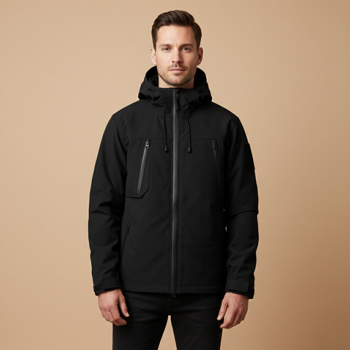 Men's Waterproof Windbreaker Hooded Jacket Lightweight