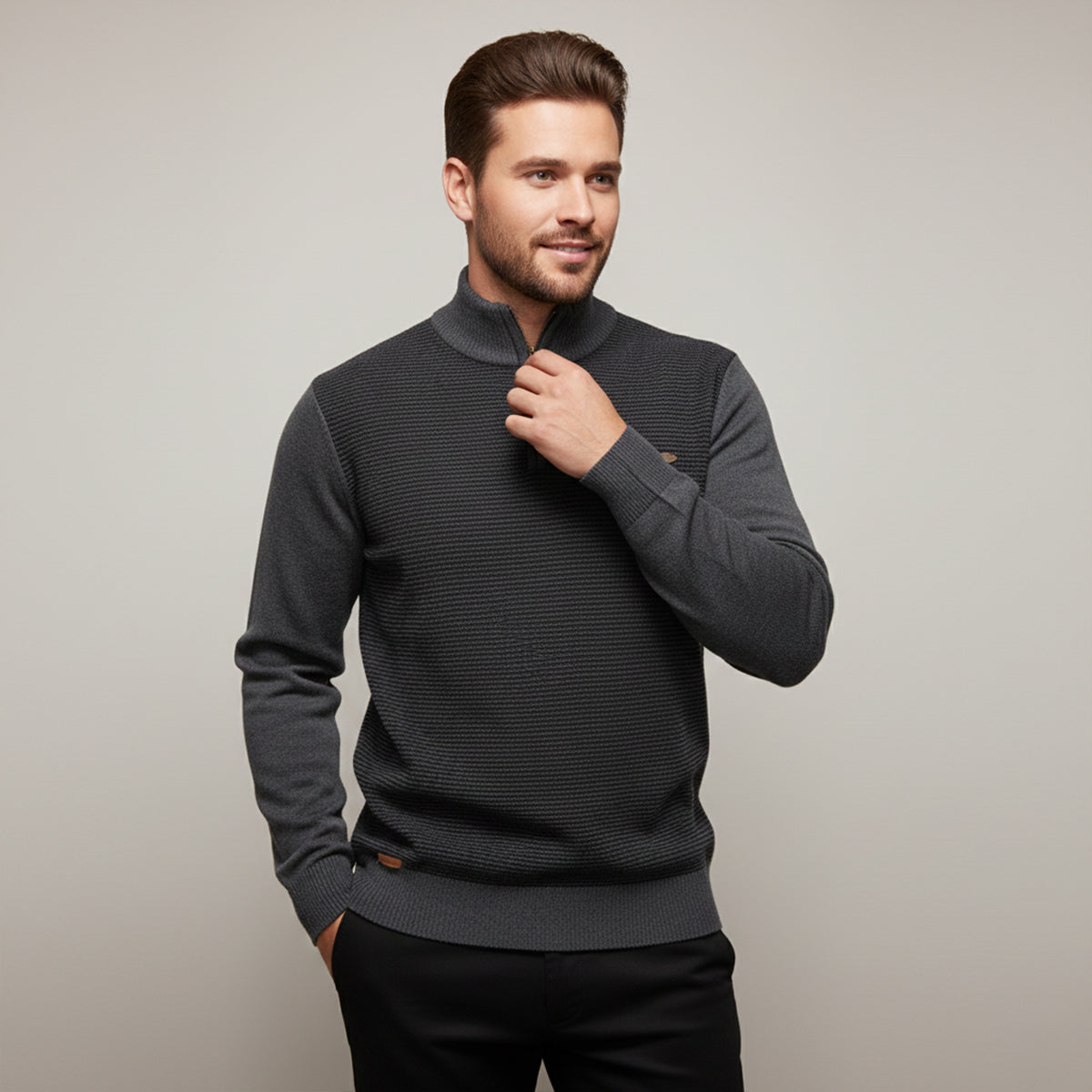 Men's Half Zip Winter Knit Sweater