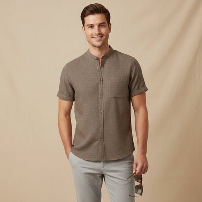 Men's Cotton Linen Beach Shirt Oversized