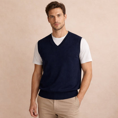 Men's V Neck Sleeveless Knit Vest