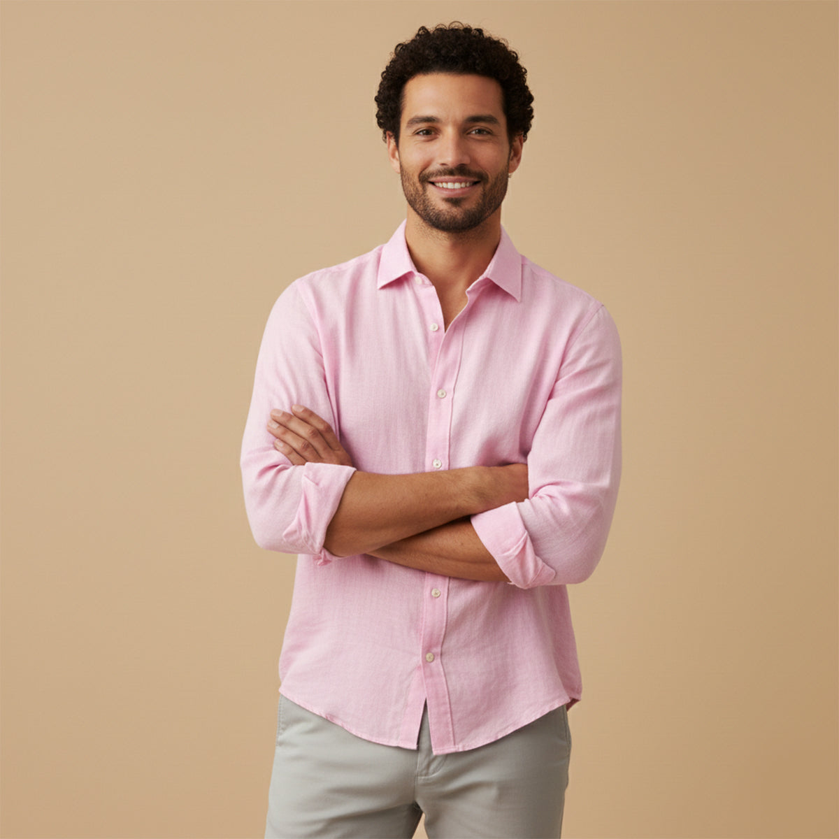Men's Cotton Linen Shirt Breathable Relaxed Fit