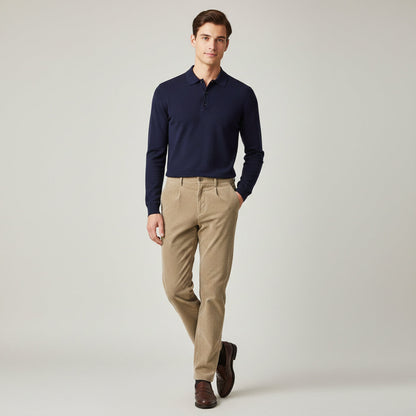 Men's Corduroy Pants Elastic Waist Casual