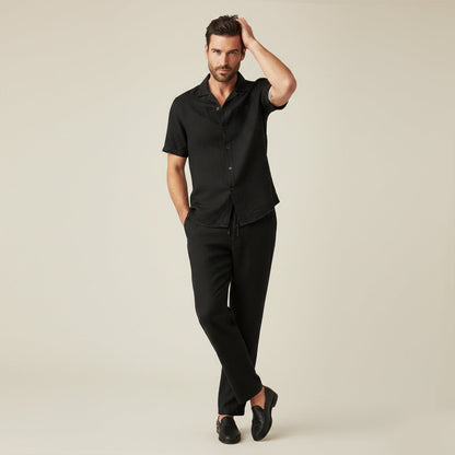 Men's Linen Beach Shirt And Pants Set