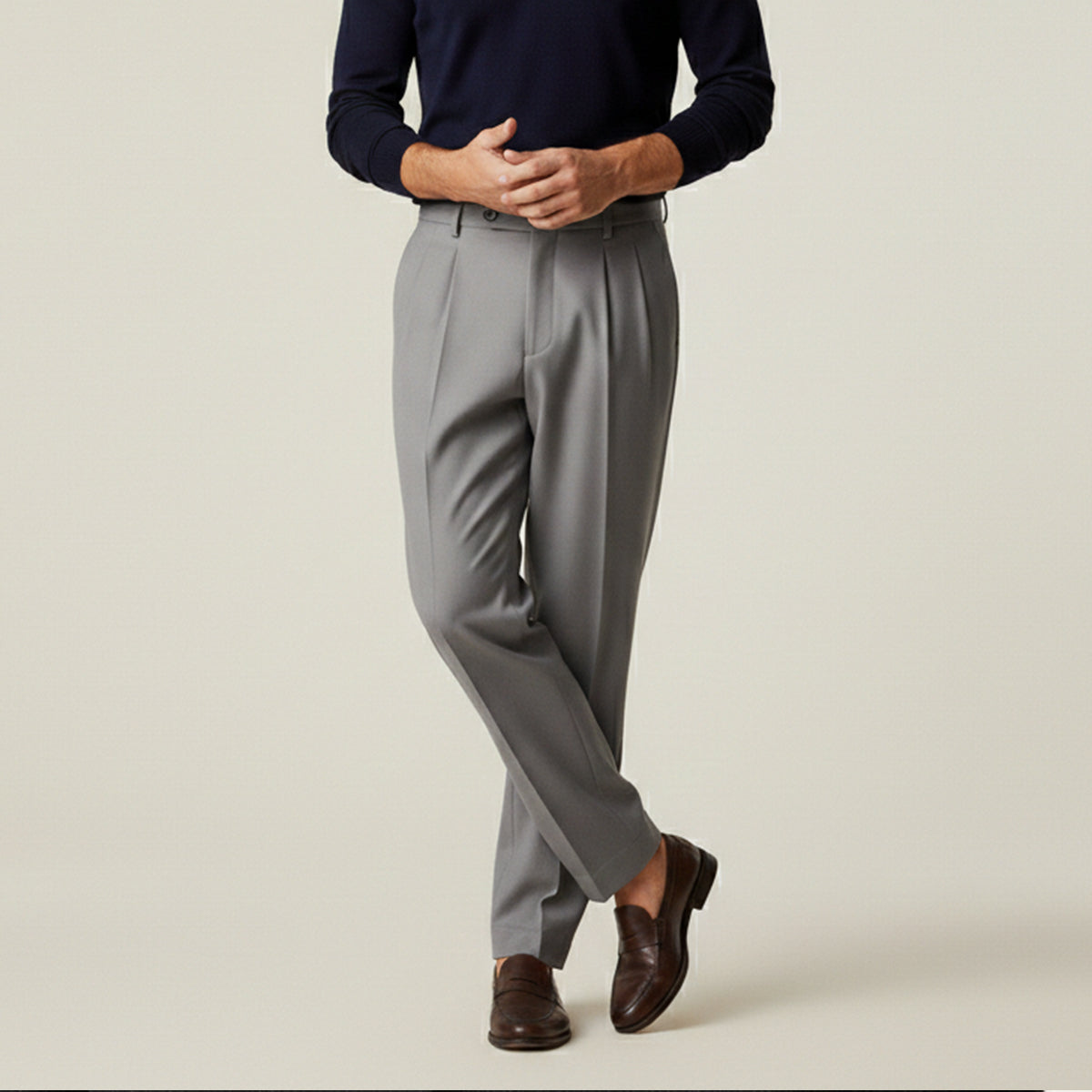 Men's Linen Summer Pants Loose Fit Lightweight Beige