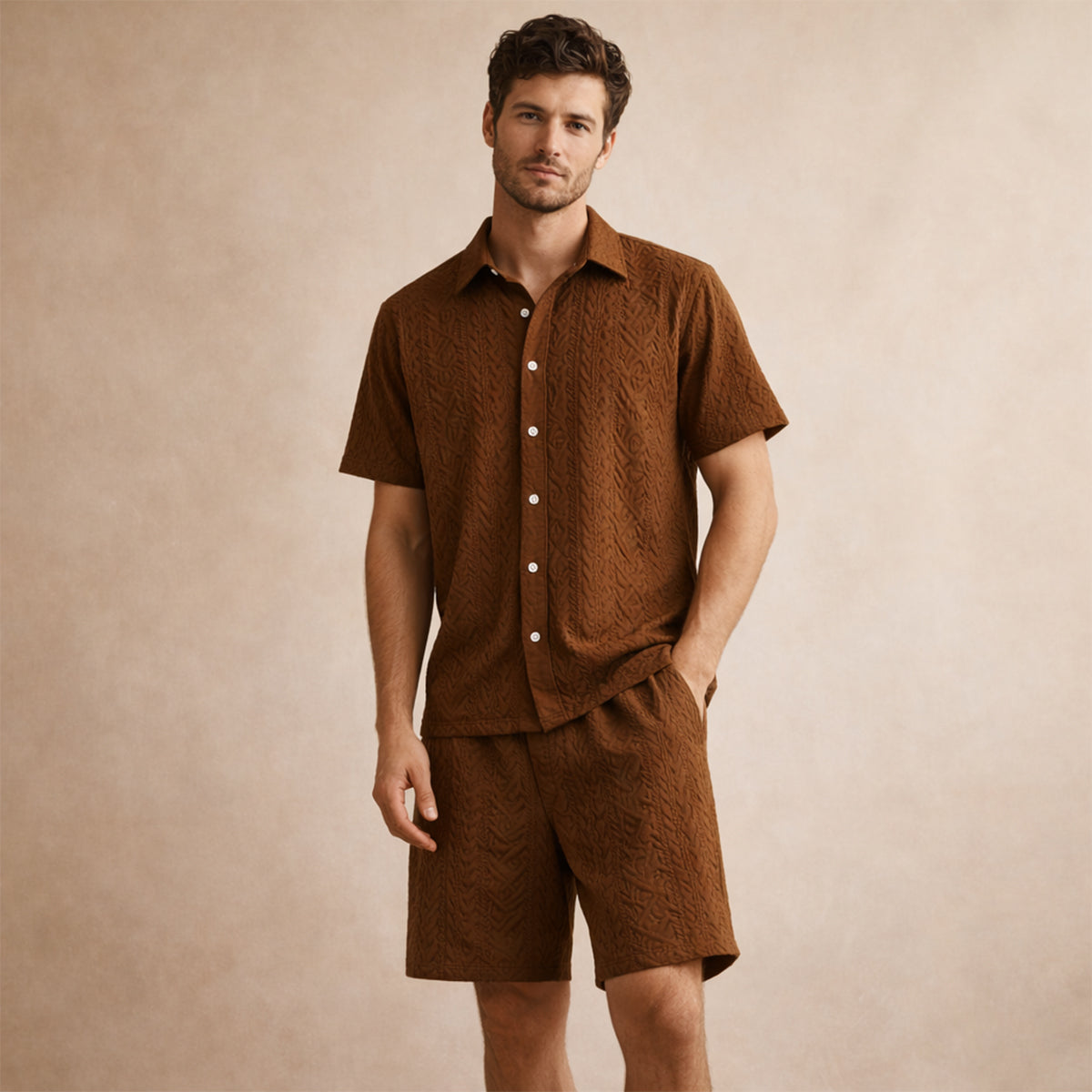 Men's Lightweight Summer Shirt And Shorts Set
