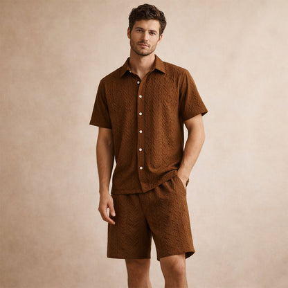 Men's Lightweight Summer Shirt And Shorts Set