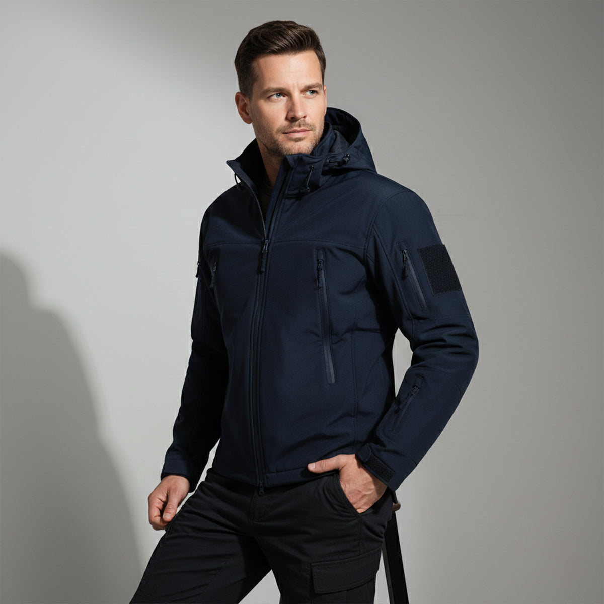 Men's Waterproof Tactical Jacket With Hood
