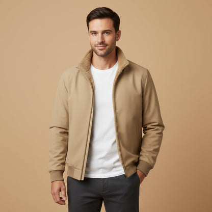 Men's Fleece Lined Windbreaker Lightweight Bomber Jacket