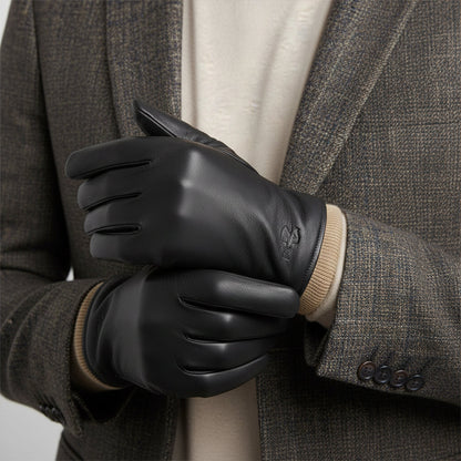 Men's Leather Wool Lined Driving Gloves