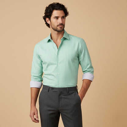 Men's Slim Fit Striped Button Up Shirt