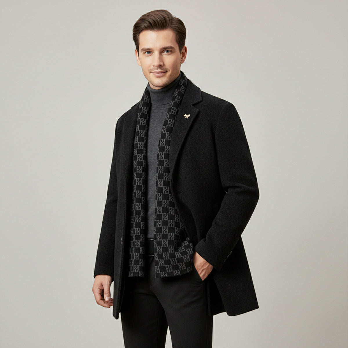 Men's Fur Lined Winter Coat Warm