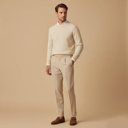 Men's High Waisted Pleated Trousers