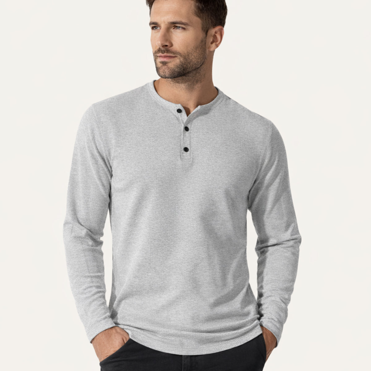 Men's Thermal Waffle Henley Shirt
