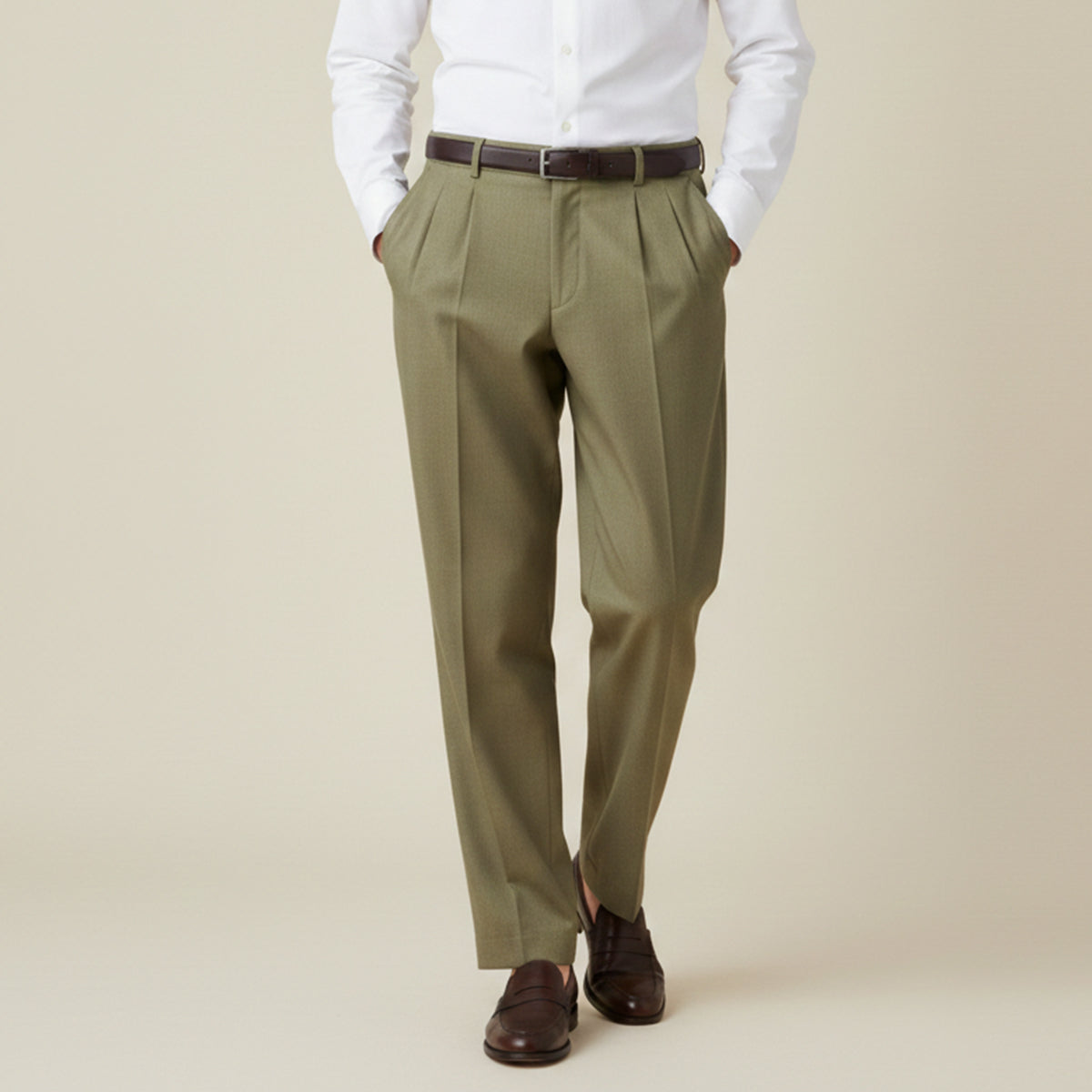 Men's Linen Summer Pants Loose Fit Breathable Beige