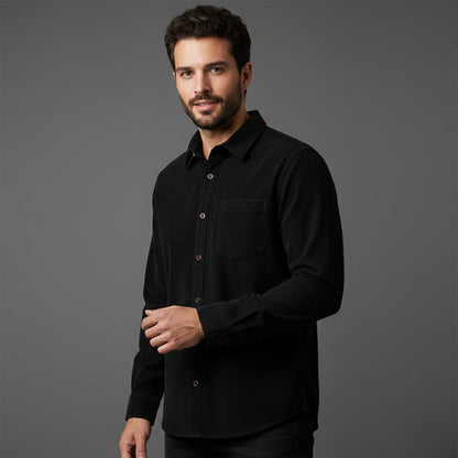 Men's Corduroy Shirt Solid Color Casual