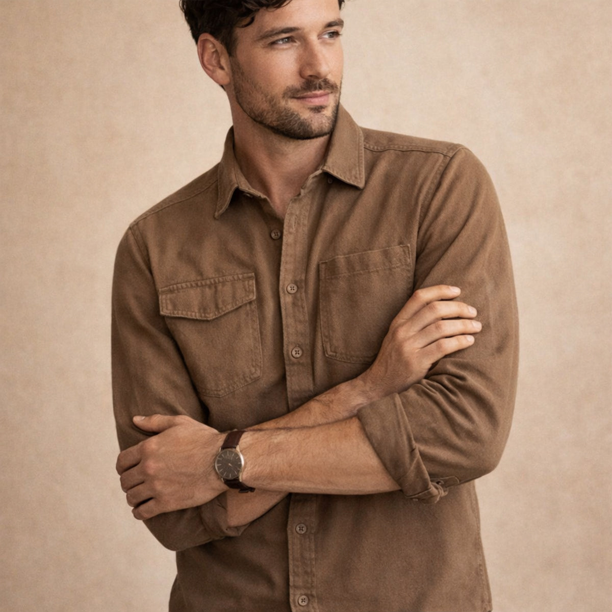 Men's Cotton Canvas Shirt Jacket