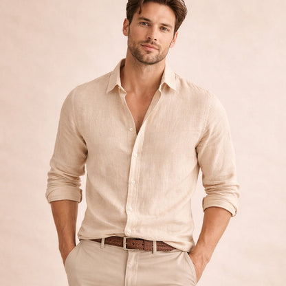 Men's Cotton Linen Beach Shirt