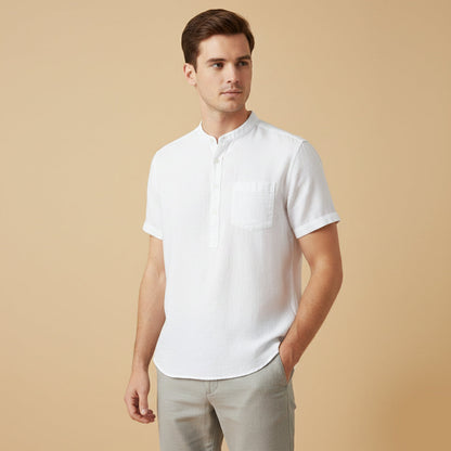 Men's Casual Summer Shirt Cotton Chest Pocket