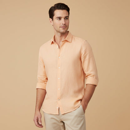 Men's Cotton Linen Shirt Relaxed Fit Casual