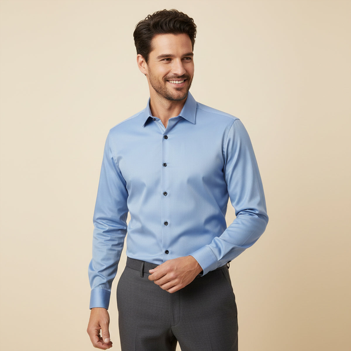 Men's Classic Formal Dress Shirt Button Up