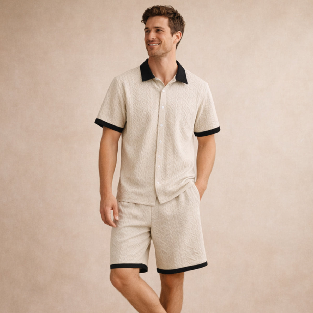 Men's Lightweight Summer Shirt And Shorts Set