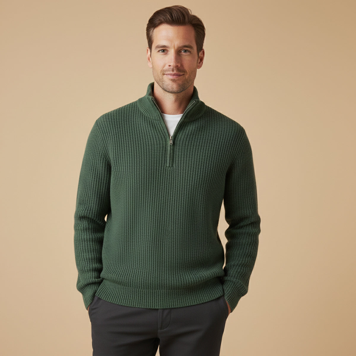 Vicenza Men's Soft Knit Half Zip Sweater