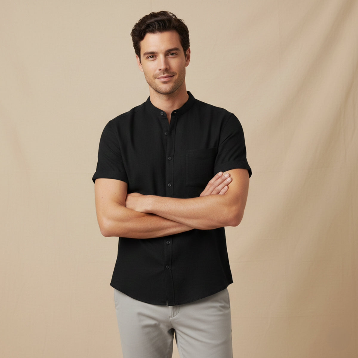 Men's Cotton Linen Beach Shirt Oversized