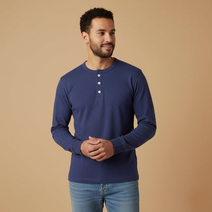 Men's Classic Cotton Henley Shirt