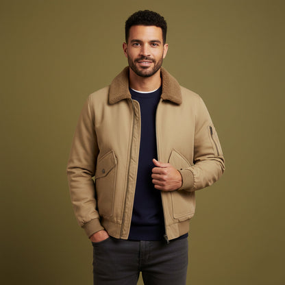 Men's Fleece Lined Bomber Jacket