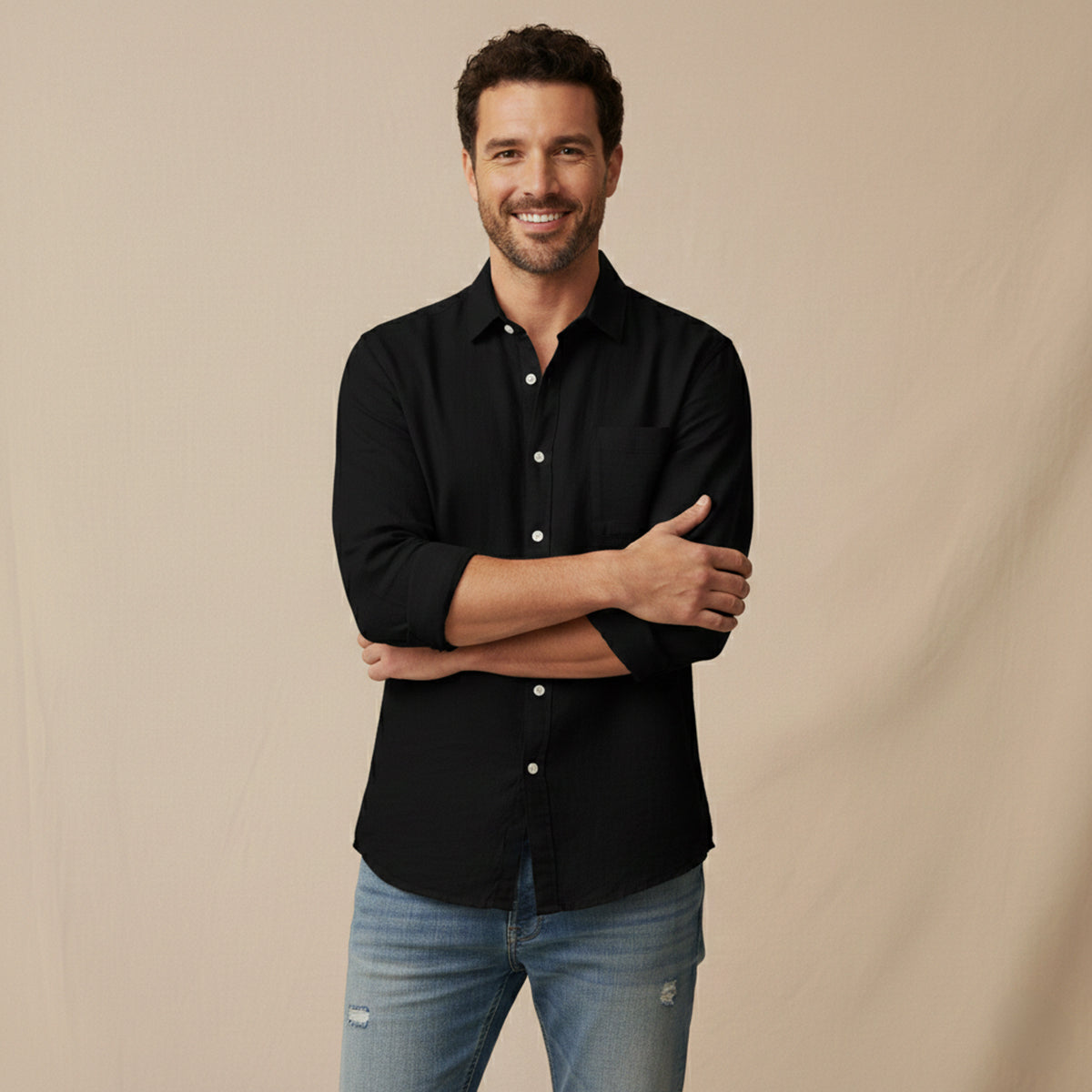Men's Cotton Linen Summer Shirt Lightweight
