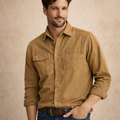 Men's Cotton Canvas Shirt Jacket
