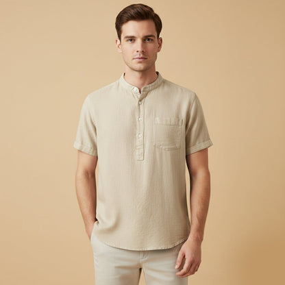Men's Casual Summer Shirt Cotton Chest Pocket