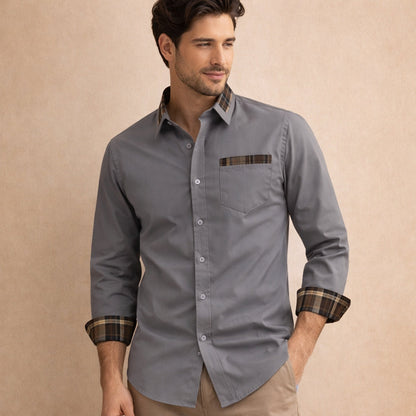 Men's Plaid Dress Shirt Casual Button Up