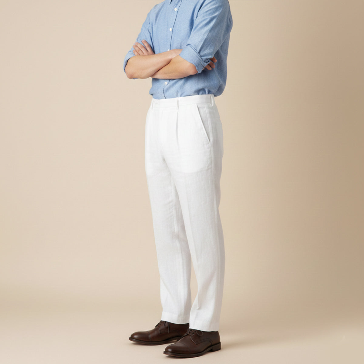 Men's Linen Pants Loose Fit Lightweight Beige