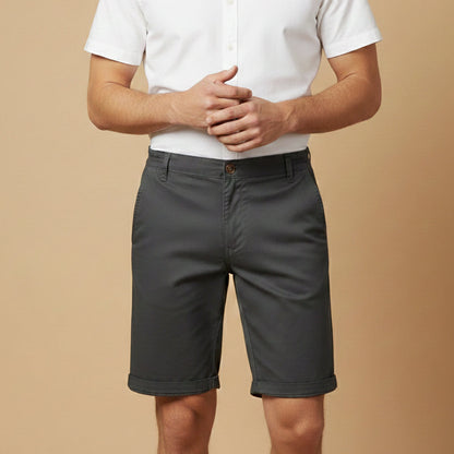 Men's Cotton Summer Shorts Flat Front Beige