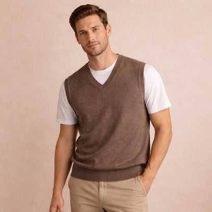 Men's V Neck Sleeveless Knit Vest